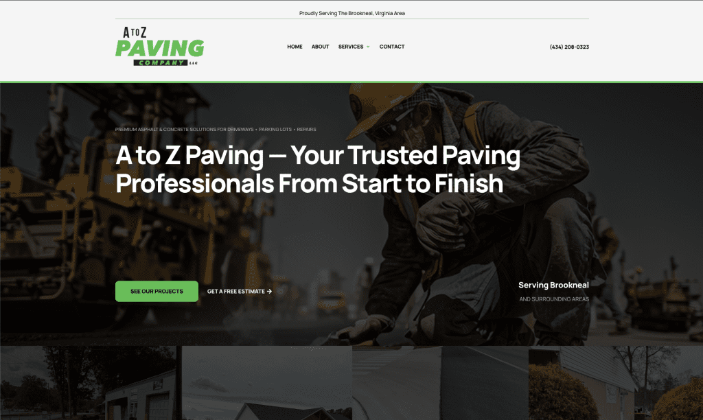 Paving Company Website Design by Kiefer Likens with Set To Stun
